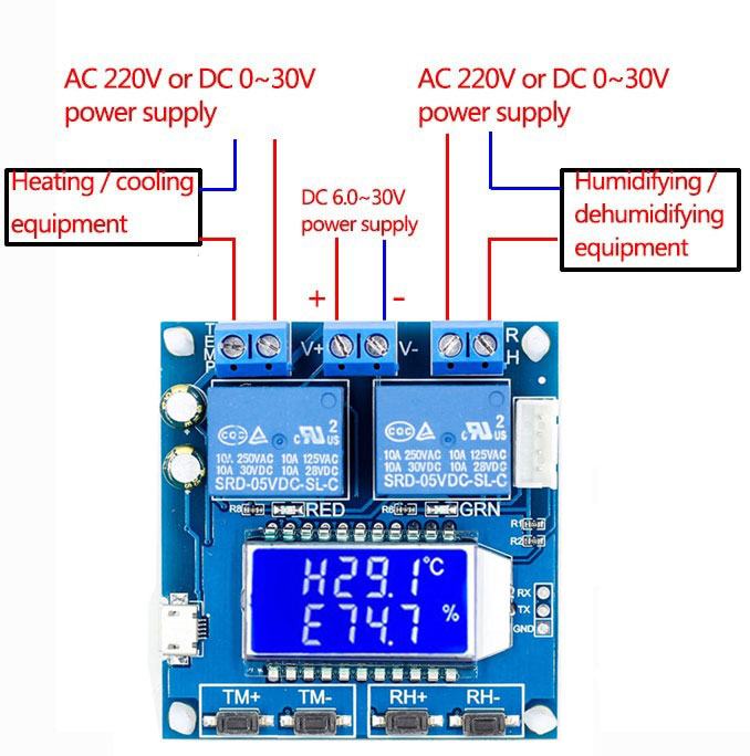 ماژول کنترلر دما و رطوبت دیجیتال مدل XY-TR01