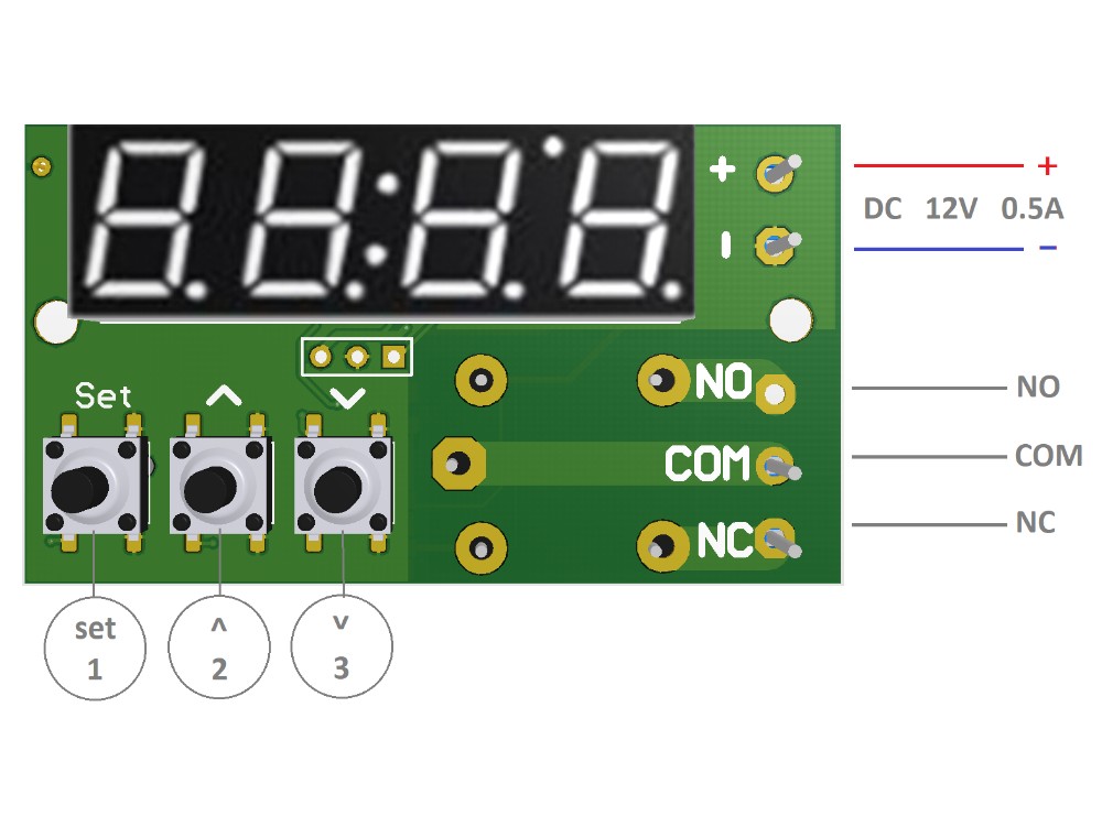 ماژول ساعت و تایمر مجهز به نمایشگر و خروجی رله