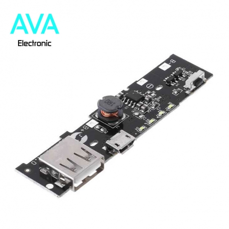 ماژول شارژر و دشارژر باتری لیتیومی ۵V 2.1A (برد پاور بانک)