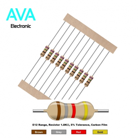 مقاومت 1.8k اهم 0.25 وات 5 درصد
