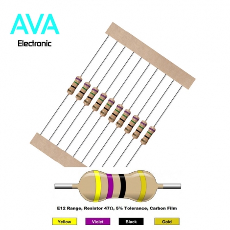 مقاومت 47 اهم 0.25 وات 5 درصد