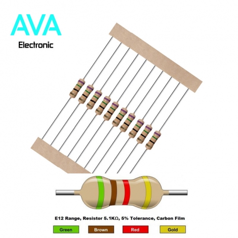 مقاومت 5.1k اهم 0.25 وات 5 درصد
