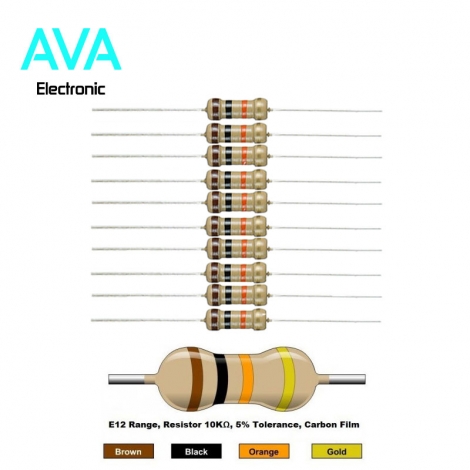 مقاومت 10 کیلو اهم 1 وات 5 درصد