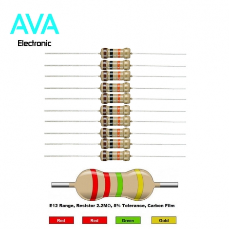 مقاومت 2.2 مگا اهم 1 وات 5 درصد