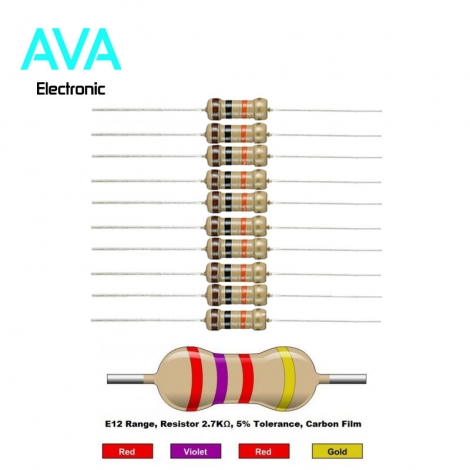 مقاومت 2.7 کیلو اهم 1 وات 5 درصد