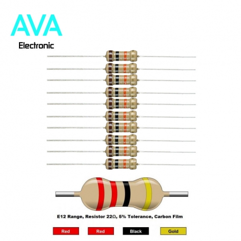 مقاومت 22 اهم 1 وات 5 درصد