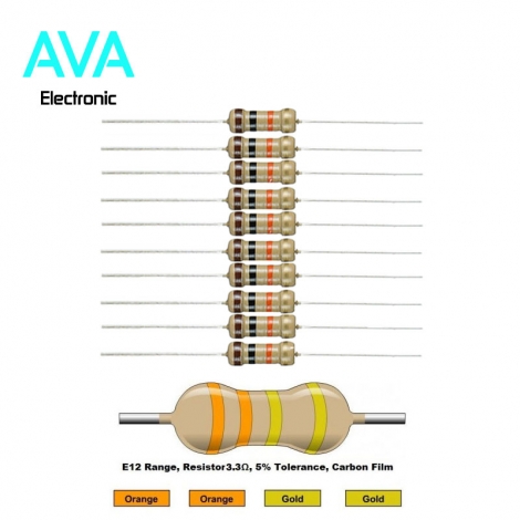 مقاومت 3.3 اهم 1 وات 5 درصد
