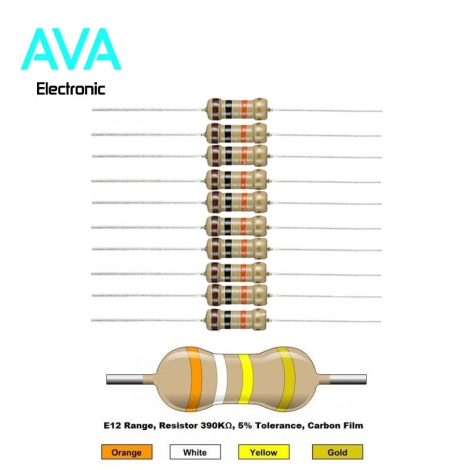 مقاومت 390 کیلو اهم 1 وات 5 درصد