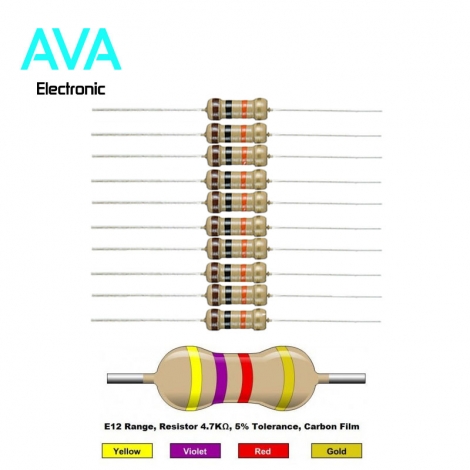 مقاومت 4.7 کیلو اهم 1 وات 5 درصد