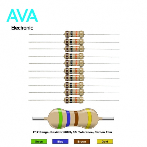 مقاومت 560 اهم 1 وات 5 درصد