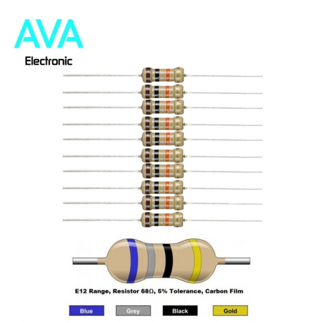 مقاومت 68 اهم 1 وات 5 درصد