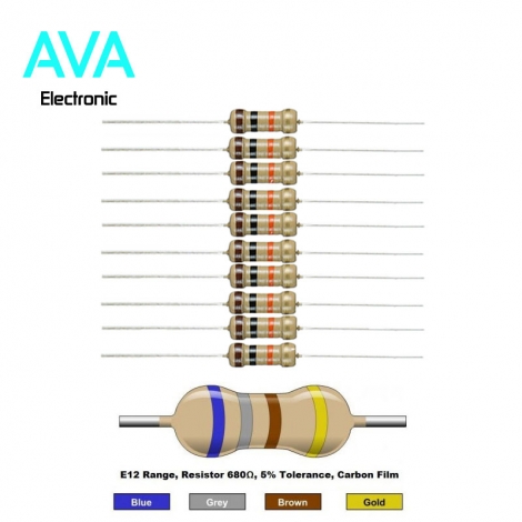 مقاومت 680 اهم 1 وات 5 درصد