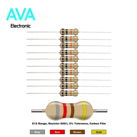 مقاومت 820 اهم 1 وات 5 درصد