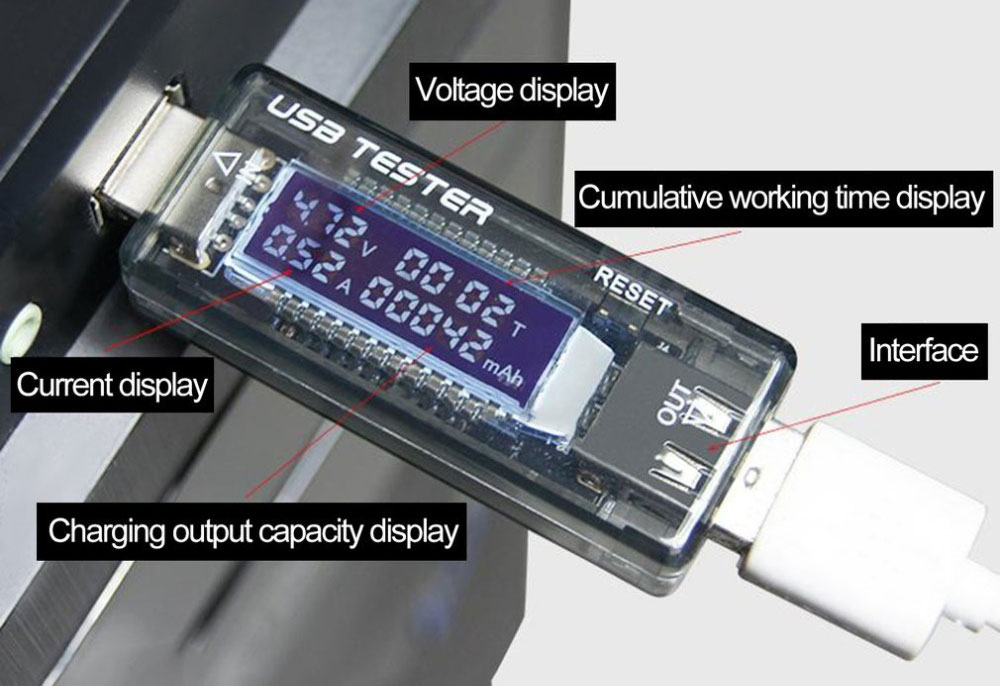 ماژول مانیتورینگ ولتاژ و جریان USB Tester