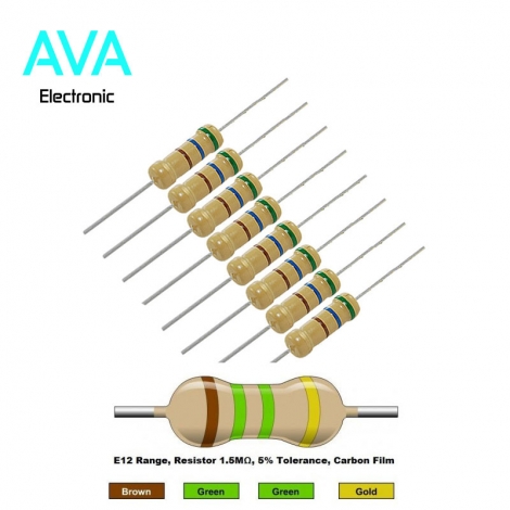 مقاومت 1.5 مگا اهم 2 وات 5 درصد
