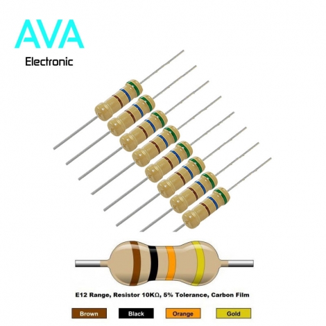 مقاومت 10 کیلو اهم 2 وات 5 درصد