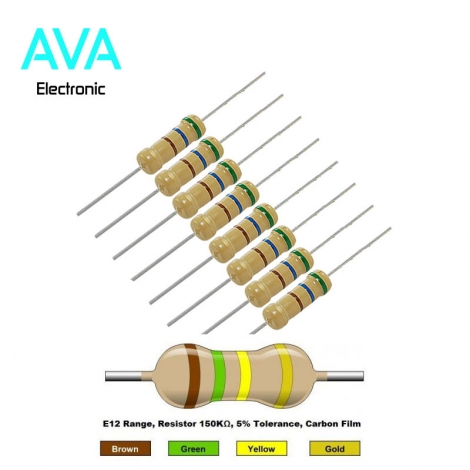 مقاومت 150 کیلو اهم 2 وات 5 درصد