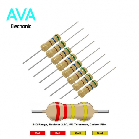 مقاومت 2.2 اهم 2 وات 5 درصد