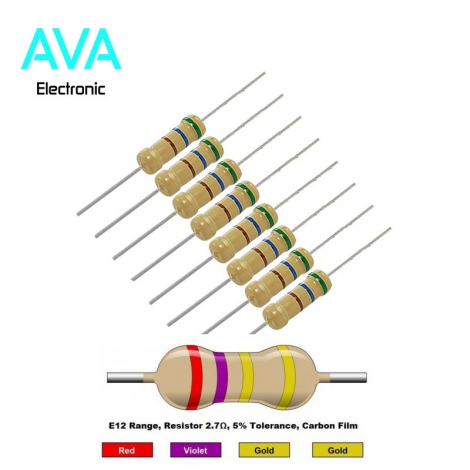 مقاومت 2.7 اهم 2 وات 5 درصد