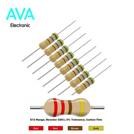مقاومت 220 اهم 2 وات 5 درصد