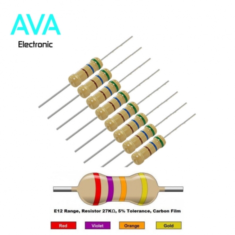 مقاومت 27 کیلو اهم 2 وات 5 درصد