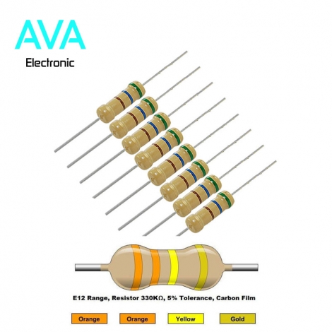 مقاومت 330 کیلو اهم 2 وات 5 درصد