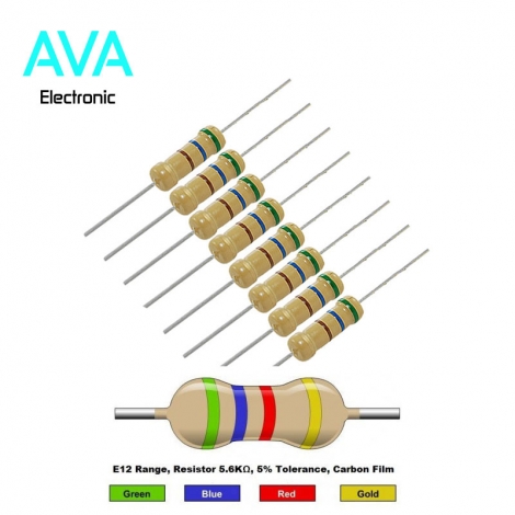 مقاومت 5.6 کیلو اهم 2 وات 5 درصد