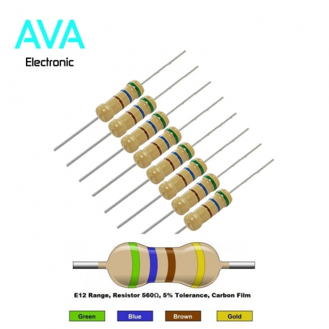مقاومت 560 اهم 2 وات 5 درصد