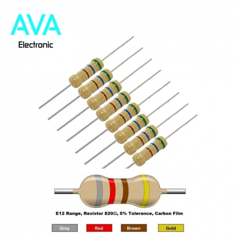 مقاومت 820 اهم 2 وات 5 درصد