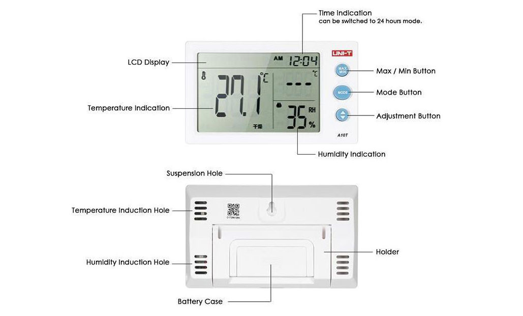 رطوبت سنج و دماسنج محیطی رومیزی UNI-T مدل A10T