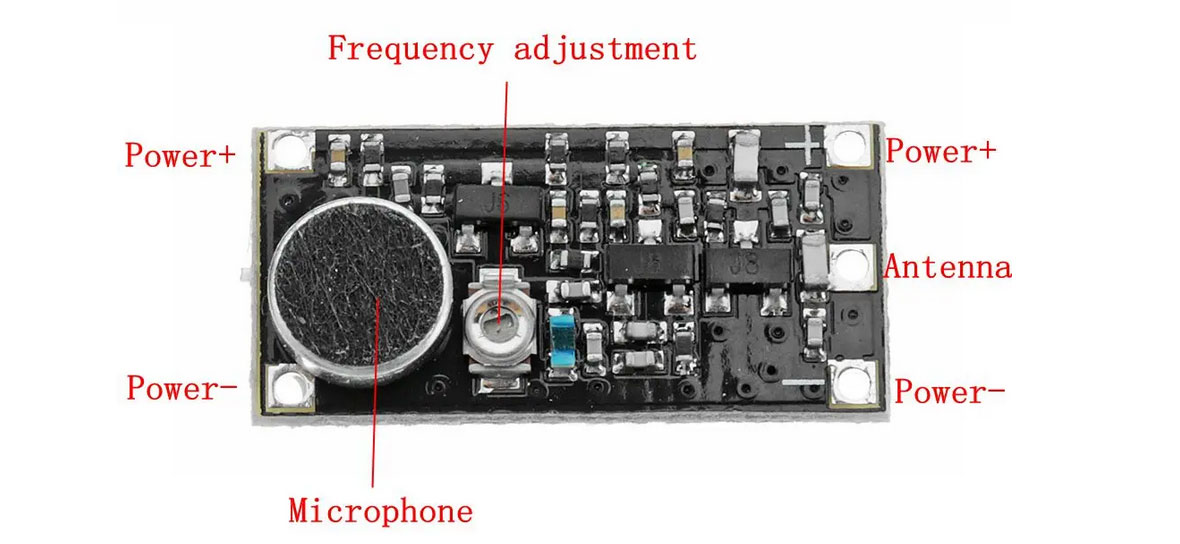 ماژول فرستنده رادیویی باند FM دارای میکروفون ( فرستنده صدا)