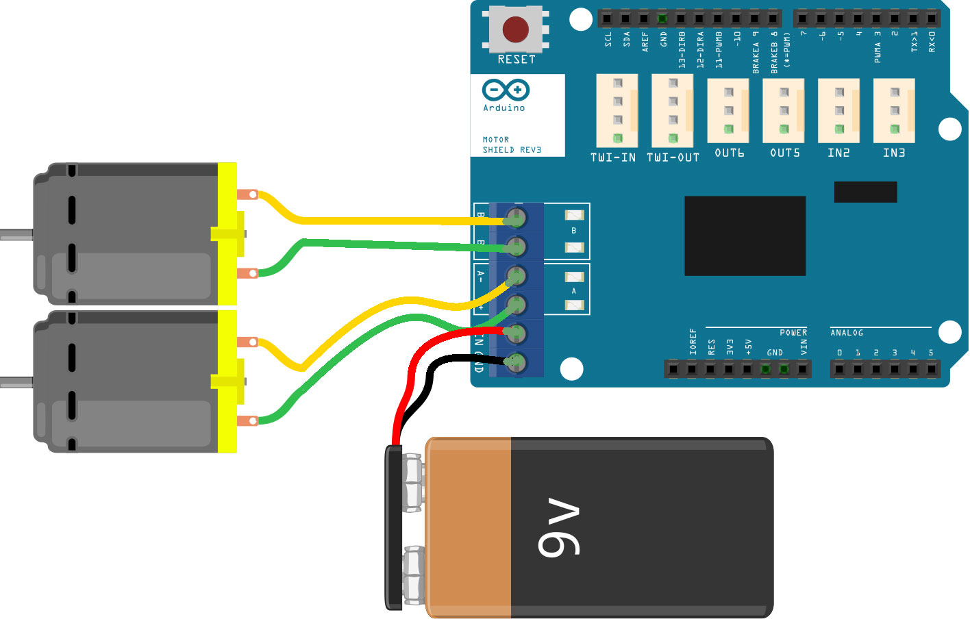 شیلد درایور موتور Arduino Motor Shield R3