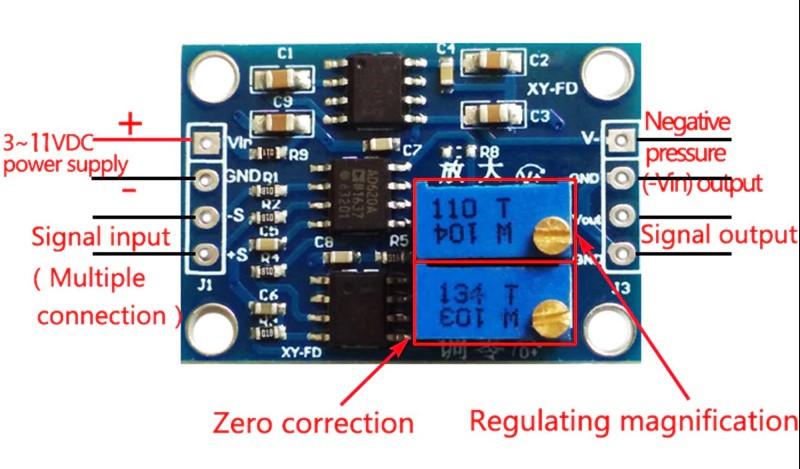 ماژول تقویت کننده سیگنال AD620