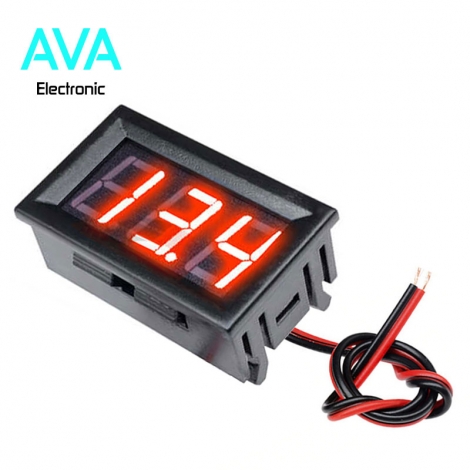 ولتمتر دیجیتال پنلی 5 تا 100 ولت دو سیم قرمز رنگ