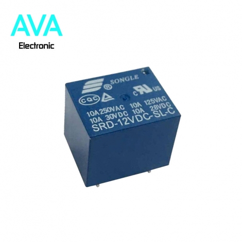 رله پایه میلون 12V-10A مارک SONGLE کد SRD-12VDC-SL-C