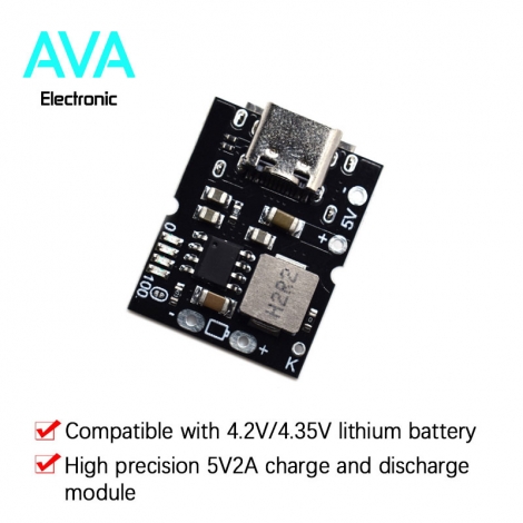 ماژول پاور بانک Type C با محافظ شارژ باتری و LED نشانگر شارژ