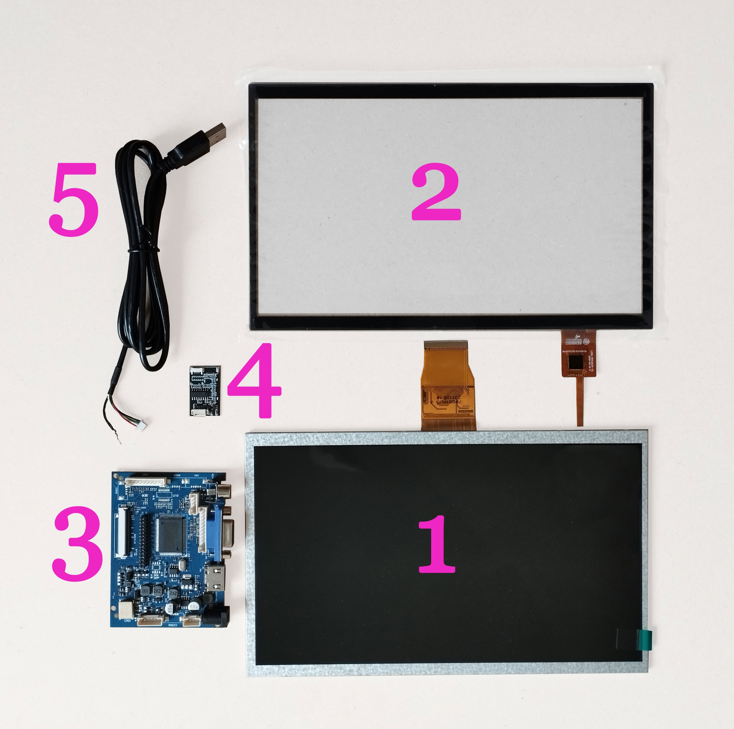 نمایشگر 10.1 اینچ TFT به همراه برد درایور LCD و تاچ اسکرین خازنی