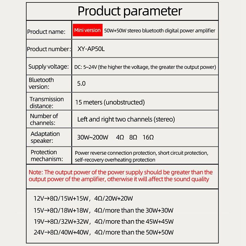 ماژول آمپلی فایر 2x50W بلوتوثی مدل XY-AP50L