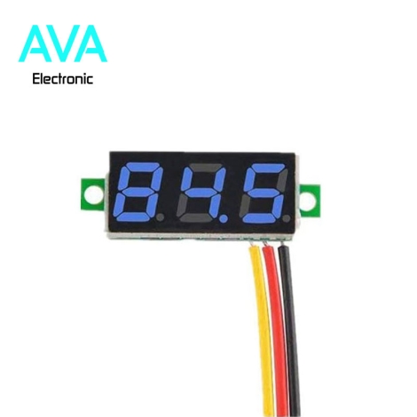 ولتمتر دیجیتال 0 تا 100 ولت DC سه سیمه 0.28 اینچ آبی