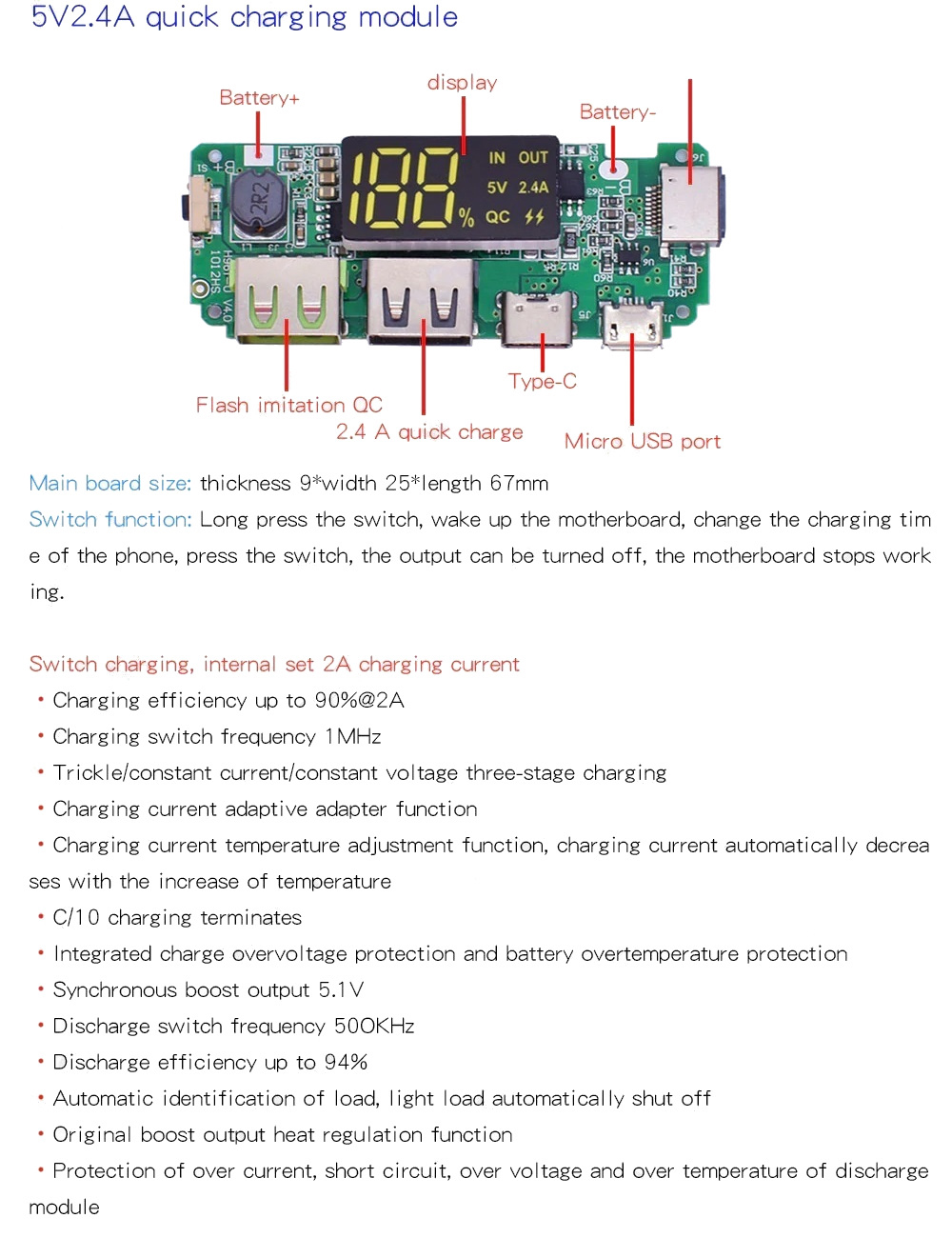 ماژول پاوربانک H961-U دارای نمایشگر و دو خروجی USB