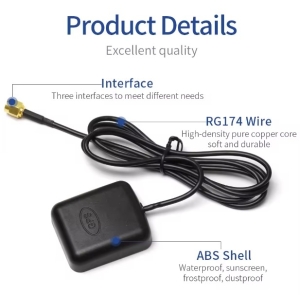 آنتن GPS اکتیو با طول سیم 3 متر و کانکتور SMA