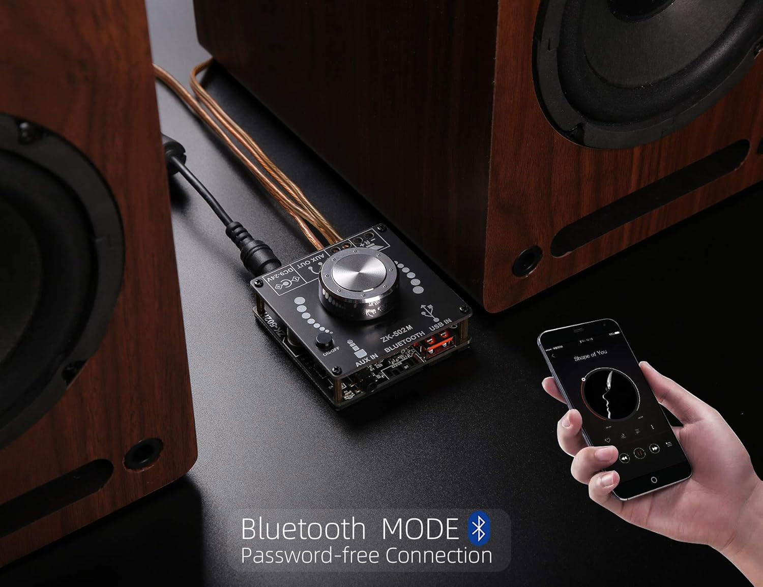 آمپلی فایر بلوتوثی 2x50W مدل ZK-502M