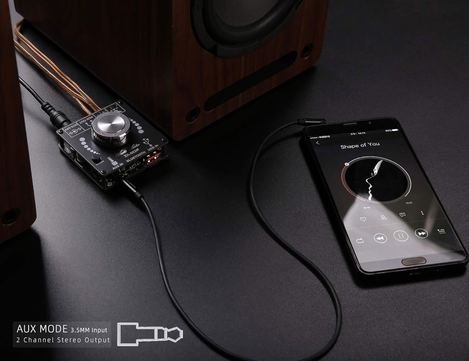 آمپلی فایر بلوتوثی 2x50W مدل ZK-502M