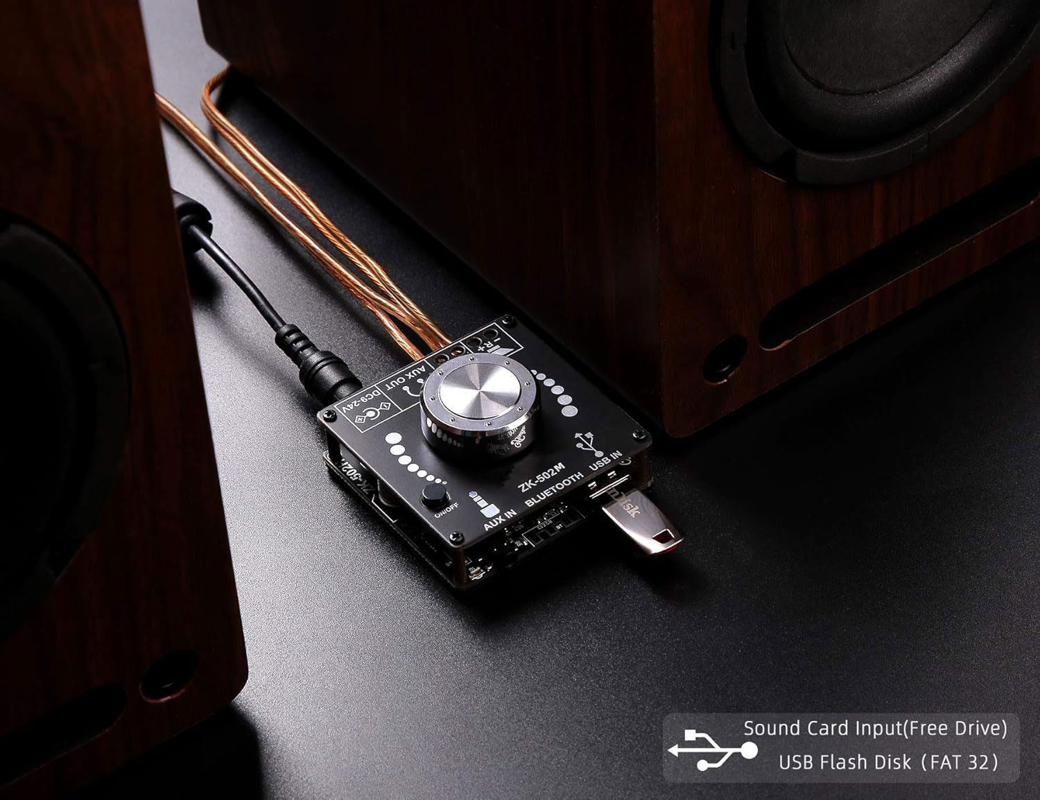 آمپلی فایر بلوتوثی 2x50W مدل ZK-502M