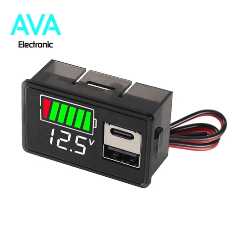 نمایشگر ظرفیت باتری ۸ تا ۳۰ ولت دارای رابط شارژ USB-TYPE C - طرح 2