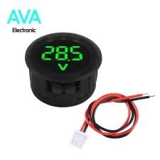 ولتمتر پنلی گرد سبز 4 تا 100 ولت DC دو سیم