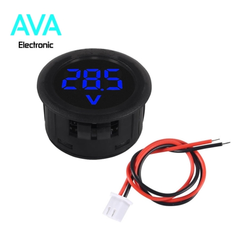 ولتمتر پنلی گرد آبی 4 تا 100 ولت DC دو سیم