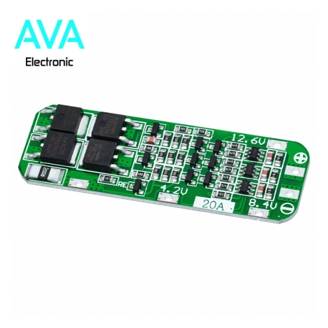 ماژول شارژ و دشارژ BMS باتری لیتیومی 3 سل 20 آمپر