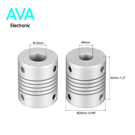 کوپلینگ انعطاف پذیر 8mmX10mm آلومینیومی
