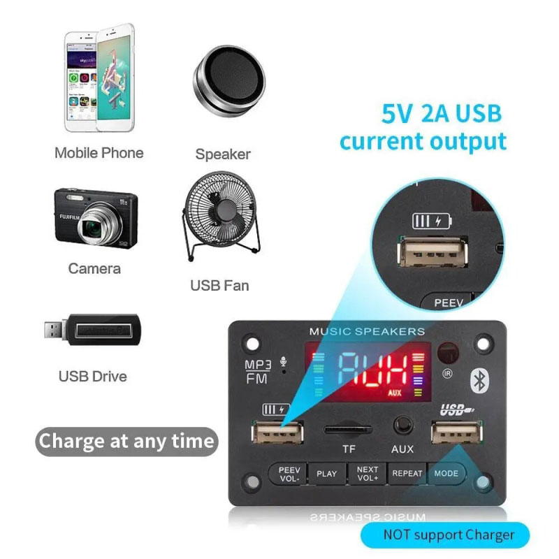 پخش کننده MP3 و آمپلی فایر 2X40W بلوتوثی مدل KH-G018